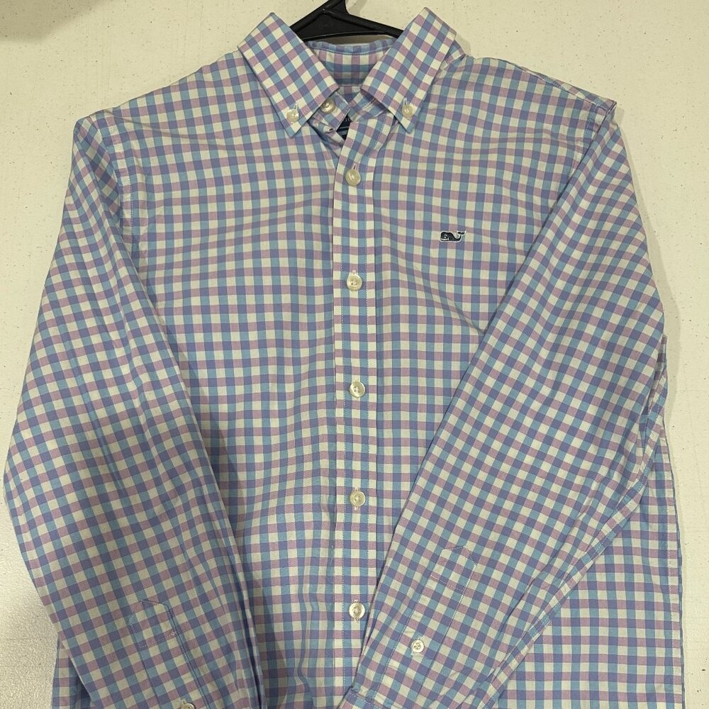 Vineyard Vines Blue  Whale Shirt Boys M 12 14